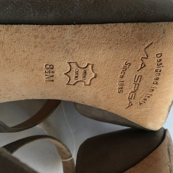 VIA SPIGA GRAY SUEDE PLATFORM HIGH HEELS STRAPPY WOMENS SIZE 8.5M - Picture 7 of 7